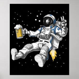 Astronaut Beer Party Poster