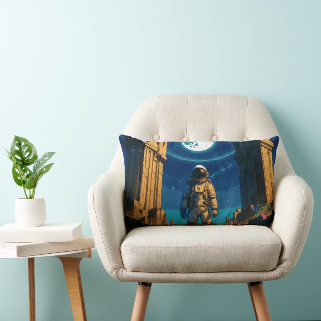 Astronaut Beneath the Celestial Gate Lumbar Pillow (Chair)