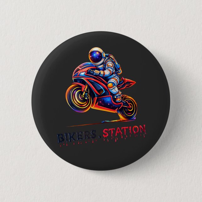 Astronaut Biker  Button (Front)