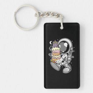 Astronaut Birthday Cake Keychain