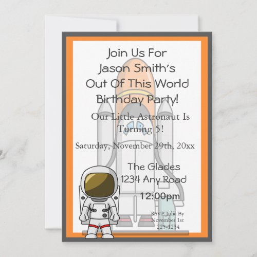 Little Astronaut &amp; Spaceship Birthday Announcements