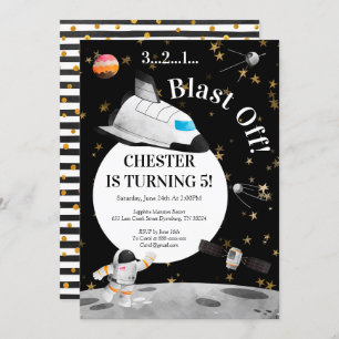 Astronaut Birthday Invitation Space Invitation