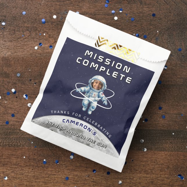 Astronaut Birthday Party 1st Trip Around the Sun Favor Bag (Creator Uploaded)