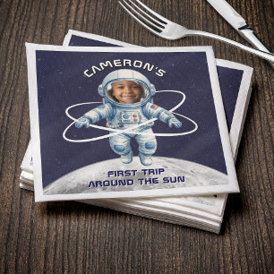 Astronaut Birthday Party 1st Trip Around the Sun Napkins
