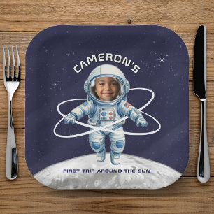 Astronaut Birthday Party 1st Trip Around the Sun Paper Plates