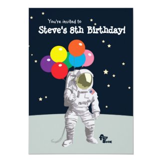 Astronaut Birthday Party Invite