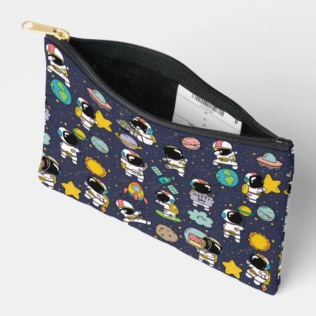 Astronaut Birthday Space Accessory Pouch (Open)