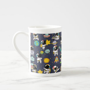 Astronaut Birthday Space Party Pattern Bone China Mug