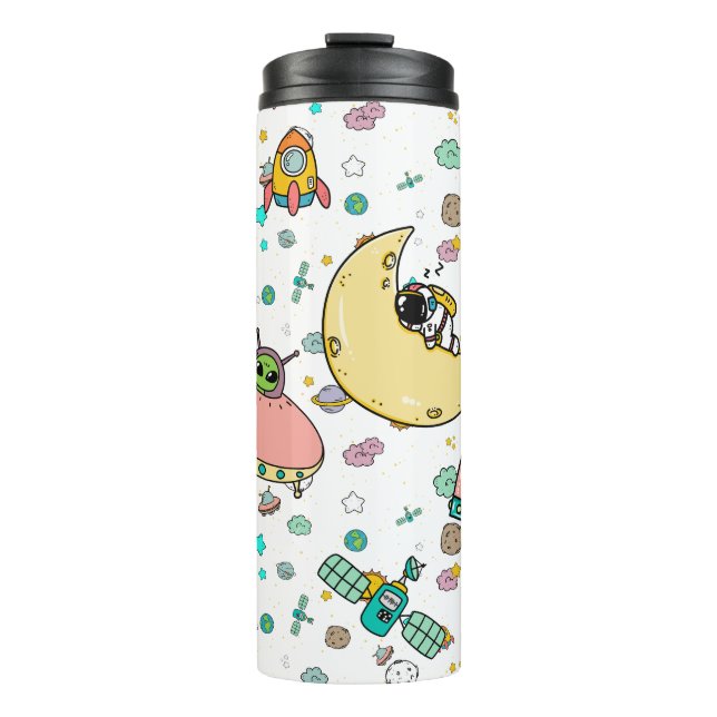 Astronaut Birthday Space Party Pattern Thermal Tumbler (Front)