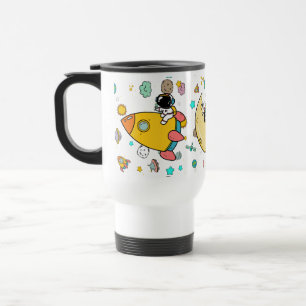 Astronaut Birthday Space Party Pattern Travel Mug