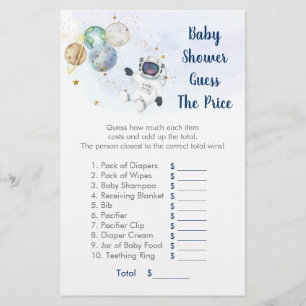 Astronaut Blue Gold Space Guess The Price Game