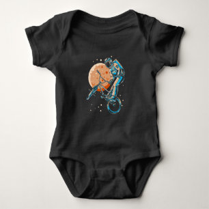 Astronaut BMX Moon Space Biker Baby Bodysuit