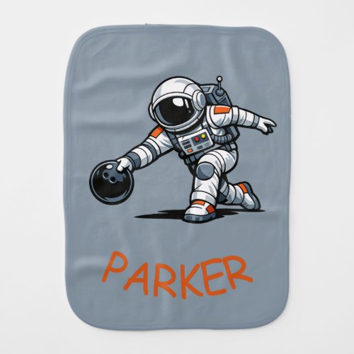 Astronaut Bowling Baby Burp Cloth