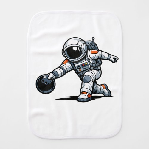 Astronaut Bowling Baby Burp Cloth