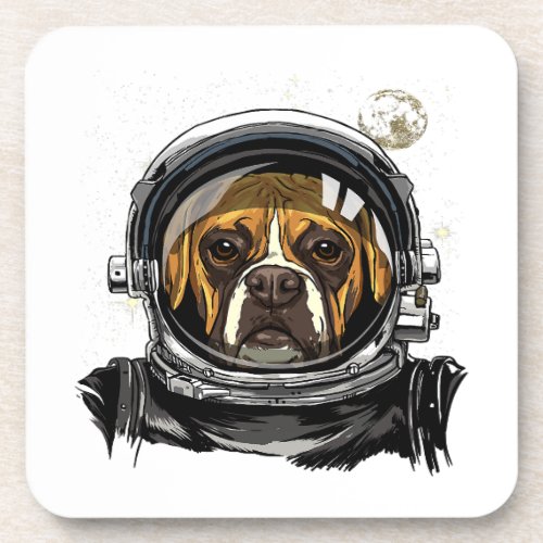 Astronaut Boxer Dog Space Exploration Astronomy Beverage Coaster