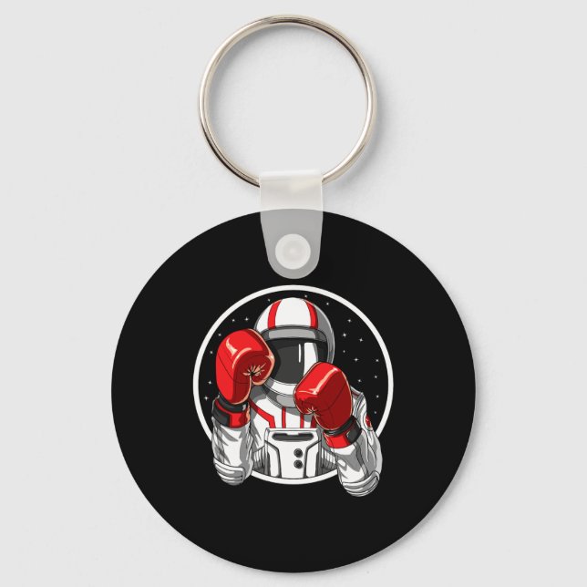 Astronaut Boxing Muay Thai Boxer Kickboxing Martia Keychain (Front)