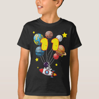 Astronaut Boy 11th Birthday Gift 11 Years Old Kids T-Shirt