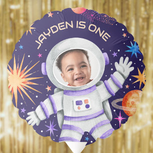 Astronaut Boy 1st Birthday Outer Space Photo Balloon