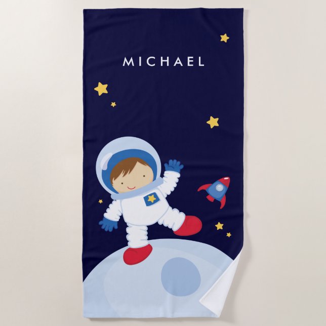 Astronaut Boy Beach Towel (Front)