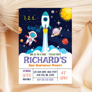 Astronaut Boy Birthday Invitation