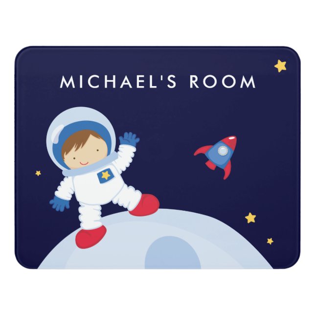 Astronaut Boy Door Sign (Contemporary Front)
