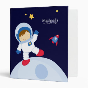 Astronaut Boy Kid's Personalized Binder