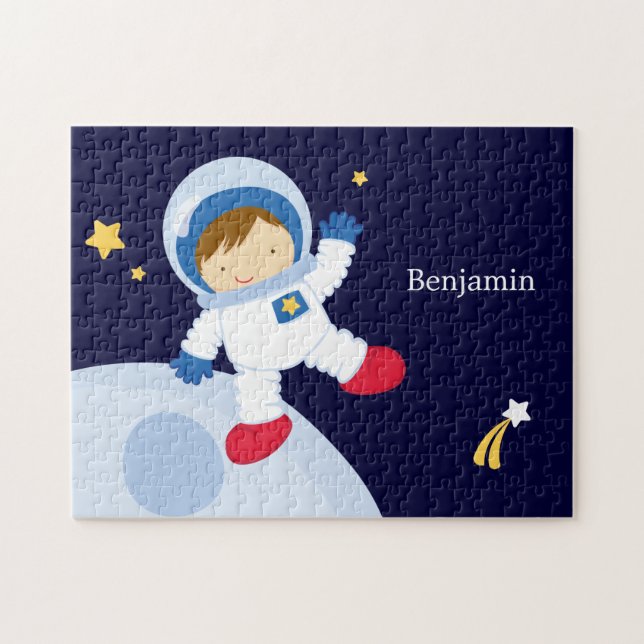 Astronaut Boy Kid's Personalized Jigsaw Puzzle (Horizontal)