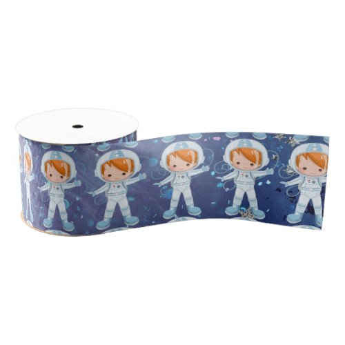 Astronaut boy Outer Space Grosgrain Ribbon