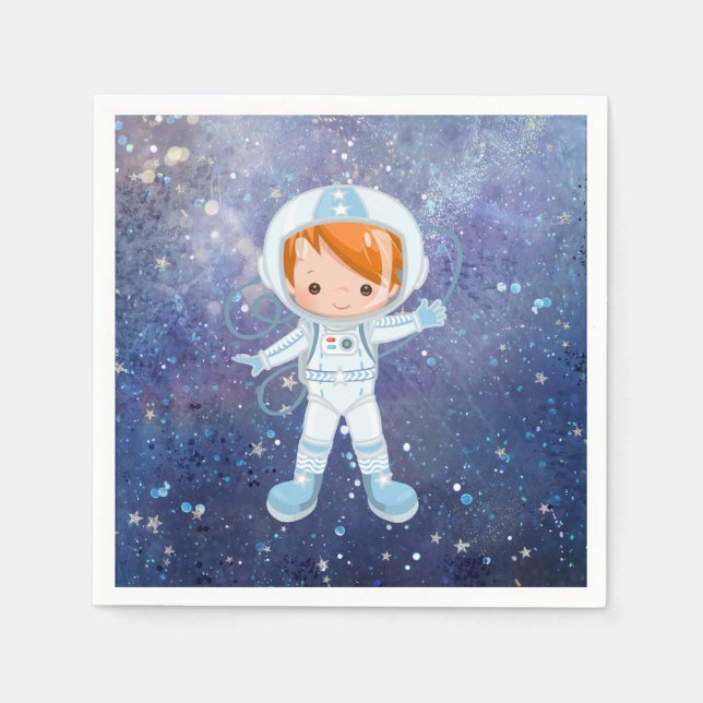Astronaut boy Outer Space Napkins (Front)