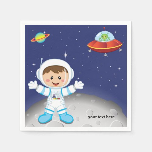 Astronaut boy paper napkins