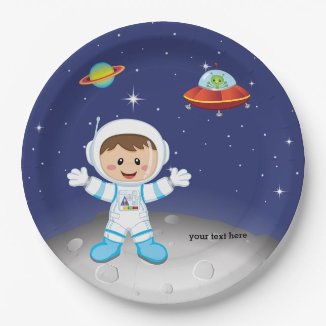 Astronaut boy paper plates (Front)