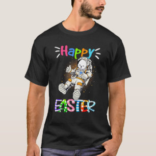 Astronaut Bunny Happy Easter Day Rabbit Space Eggs T-Shirt