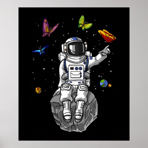 Astronaut Butterflies Poster