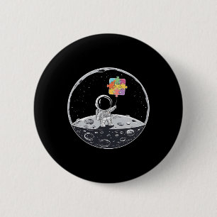 Astronaut Bylloon Autism Awareness Space Autistic Button