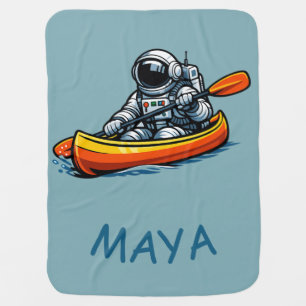 Astronaut Canoeing Baby Blanket