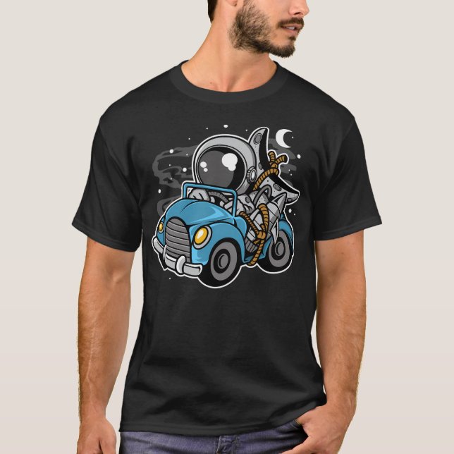 Astronaut Car Journey - Funny Outer Space Lovers T-Shirt (Front)