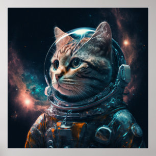 Astronaut cat 2 poster