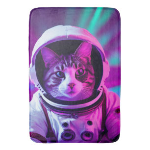 astronaut cat bath mat
