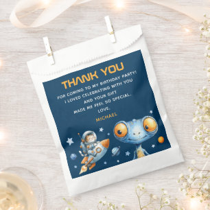 Astronaut Cat Blast Off 1st Birthday Thank You  Favor Bag