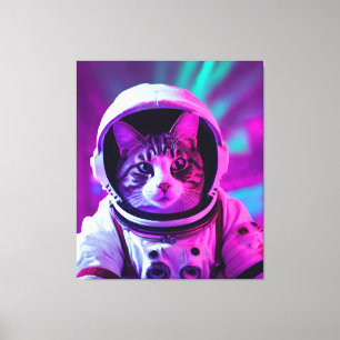 astronaut cat canvas print