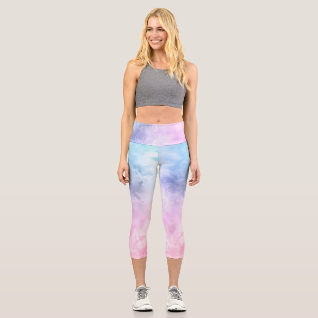 Astronaut Cat Capri Leggings (Front)