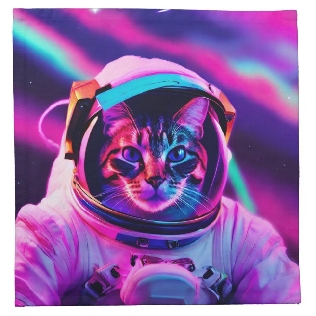 astronaut cat cloth napkin (Front)