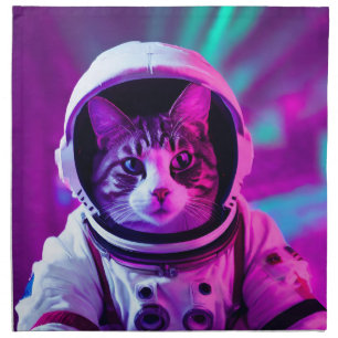 astronaut cat cloth napkin