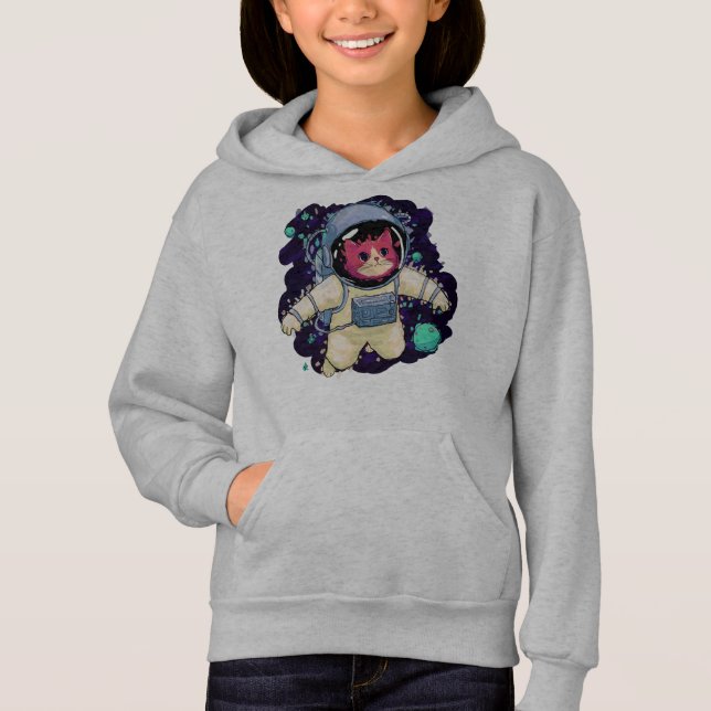 Astronaut Cat colorful Hoodie (Front)