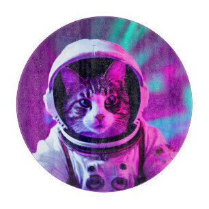 astronaut cat cutting board