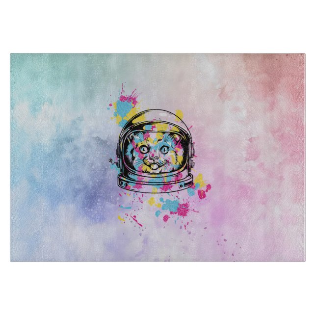 Astronaut Cat Cutting Board (Front)