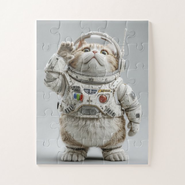 Astronaut Cat Explorer – Cute Space Puzzle (Vertical)