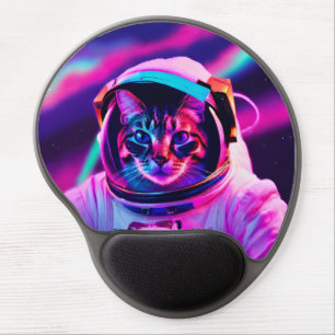 astronaut cat gel mouse pad