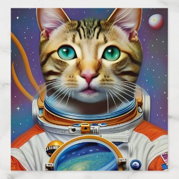 Astronaut Cat in Space Envelope Liner