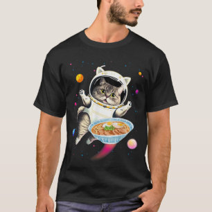 Astronaut Cat In Space With Ramen Noodles Galaxy C T-Shirt